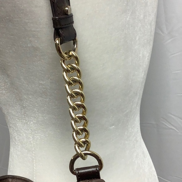 Badgley Mischka Large Chain Leather Shoulder Bag - Picture 8 of 16